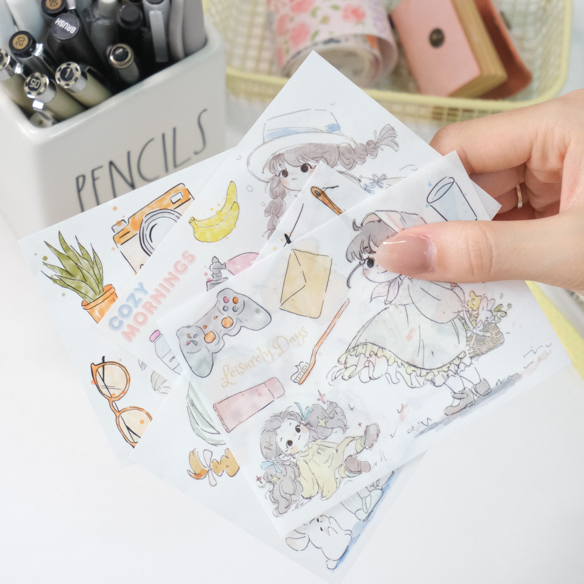Cozy Mornings Washi Paper Sticker Set | The Washi Tape Shop. Beautiful Washi and Decorative Tape For Bullet Journals, Gift Wrapping, Planner Decoration and DIY Projects