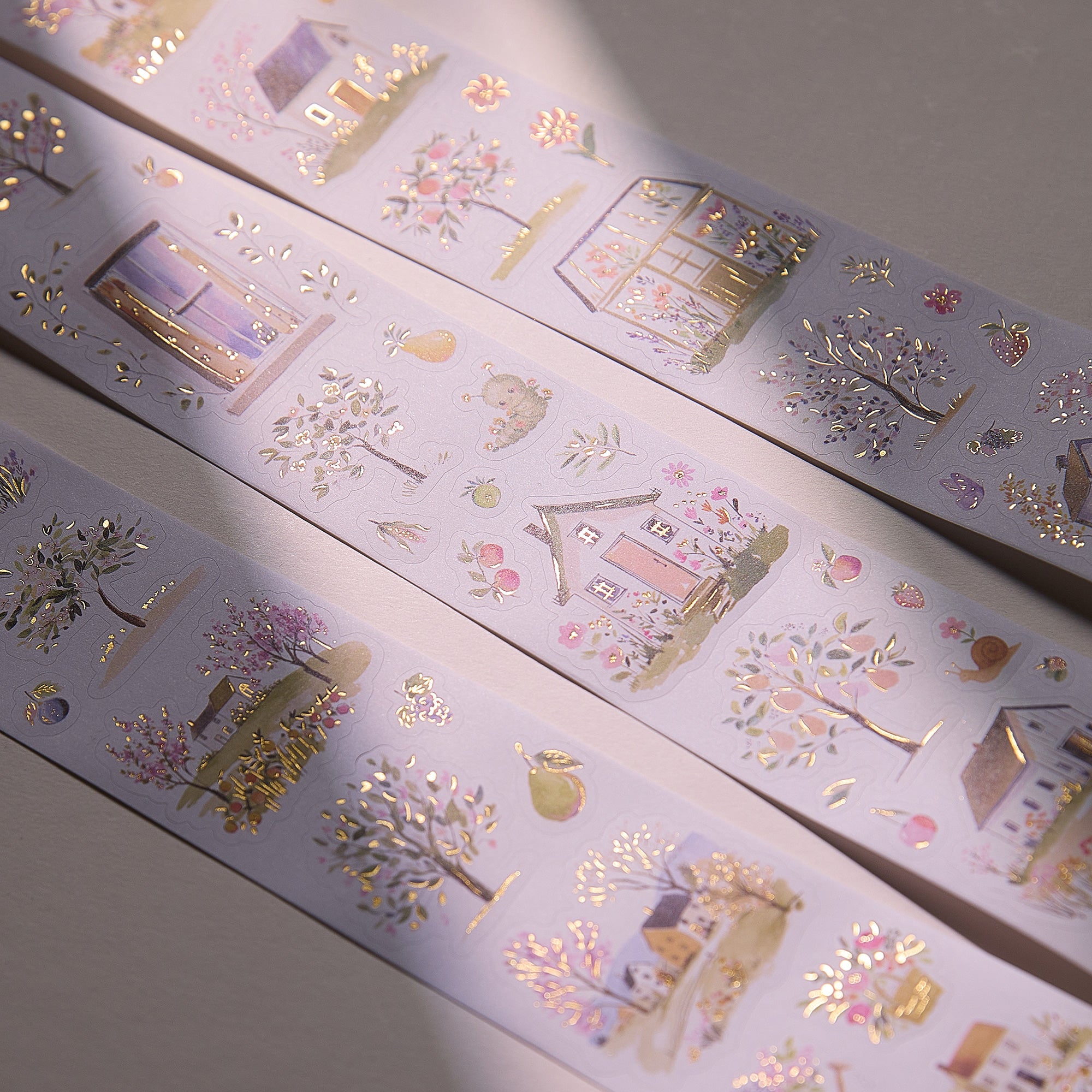 Pre-cut Sunlit Orchard Script Tape Set (GILDED) | The Washi Tape Shop. Beautiful Washi and Decorative Tape For Bullet Journals, Gift Wrapping, Planner Decoration and DIY Projects