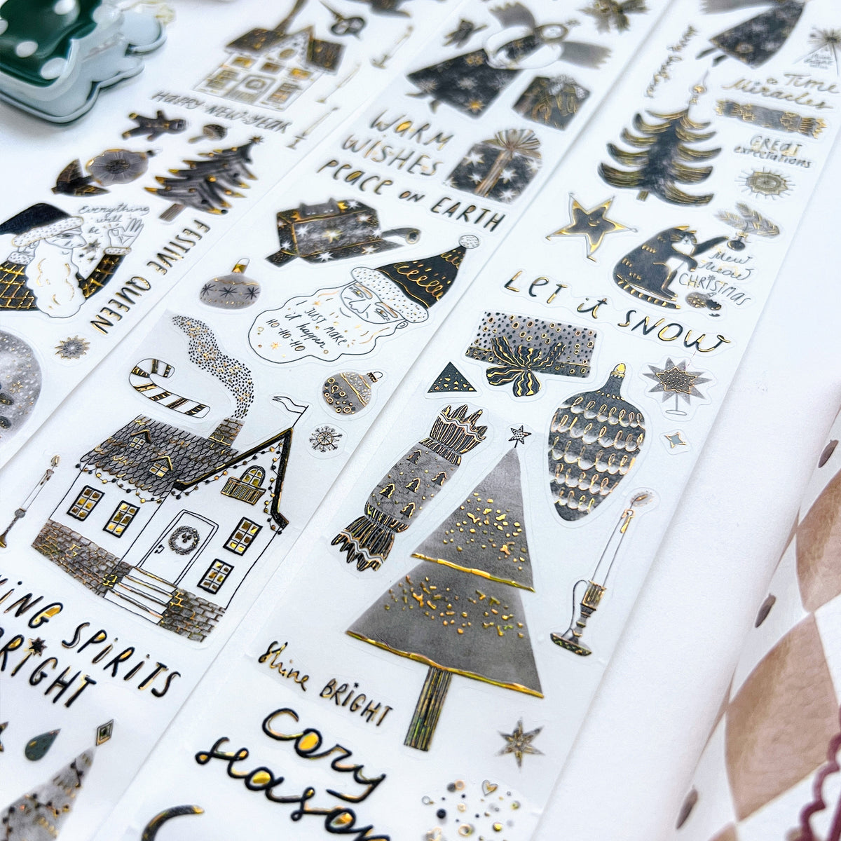 Pre-cut Blizzard Bling Wide Washi/PET Tape (Seashell Gilded) | The Washi Tape Shop. Beautiful Washi and Decorative Tape For Bullet Journals, Gift Wrapping, Planner Decoration and DIY Projects