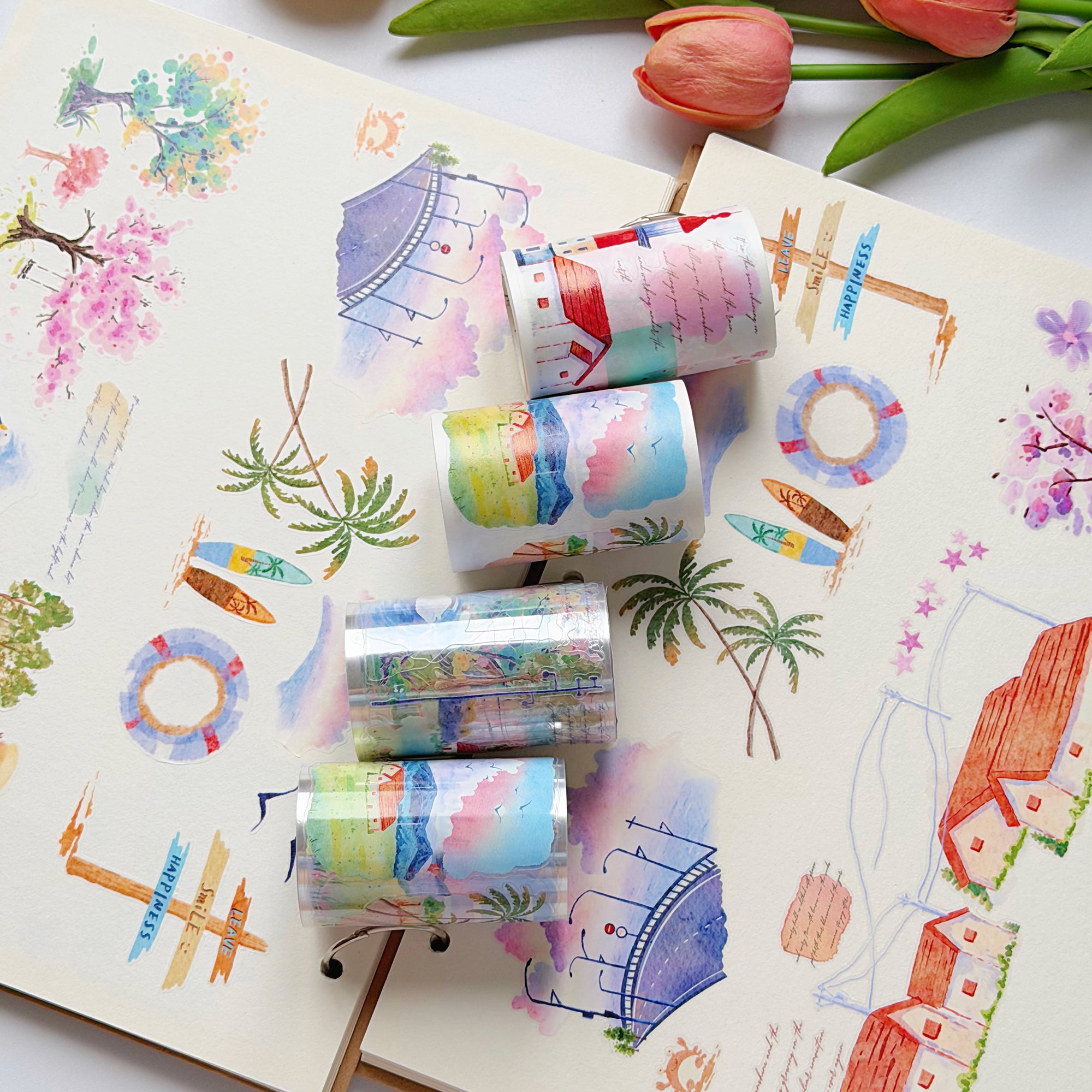 Pre-cut Misty Breeze Bundle | The Washi Tape Shop. Beautiful Washi and Decorative Tape For Bullet Journals, Gift Wrapping, Planner Decoration and DIY Projects