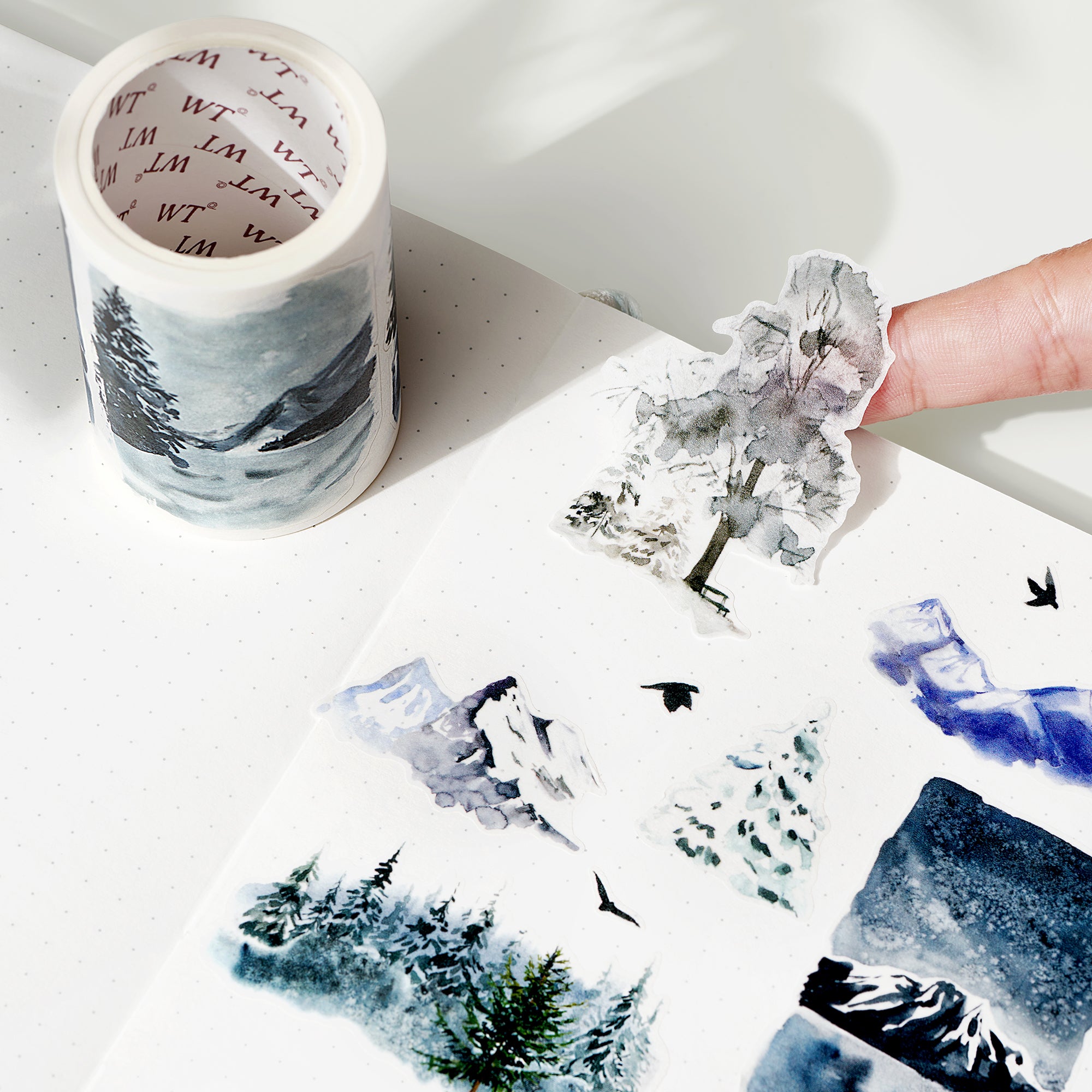 Pre-cut Winter Whispers Wide Washi/PET Tape