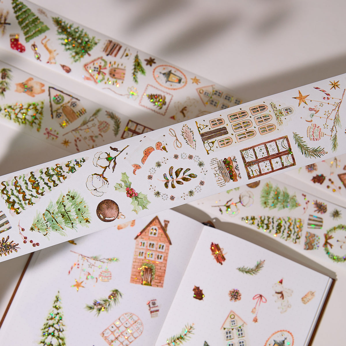 Pre-cut Holiday Hamlet Wide Washi/PET Tape (Seashell Gilded)