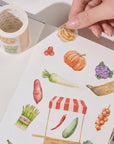 Pre-cut Summer Bazaar Wide Washi/PET Tape