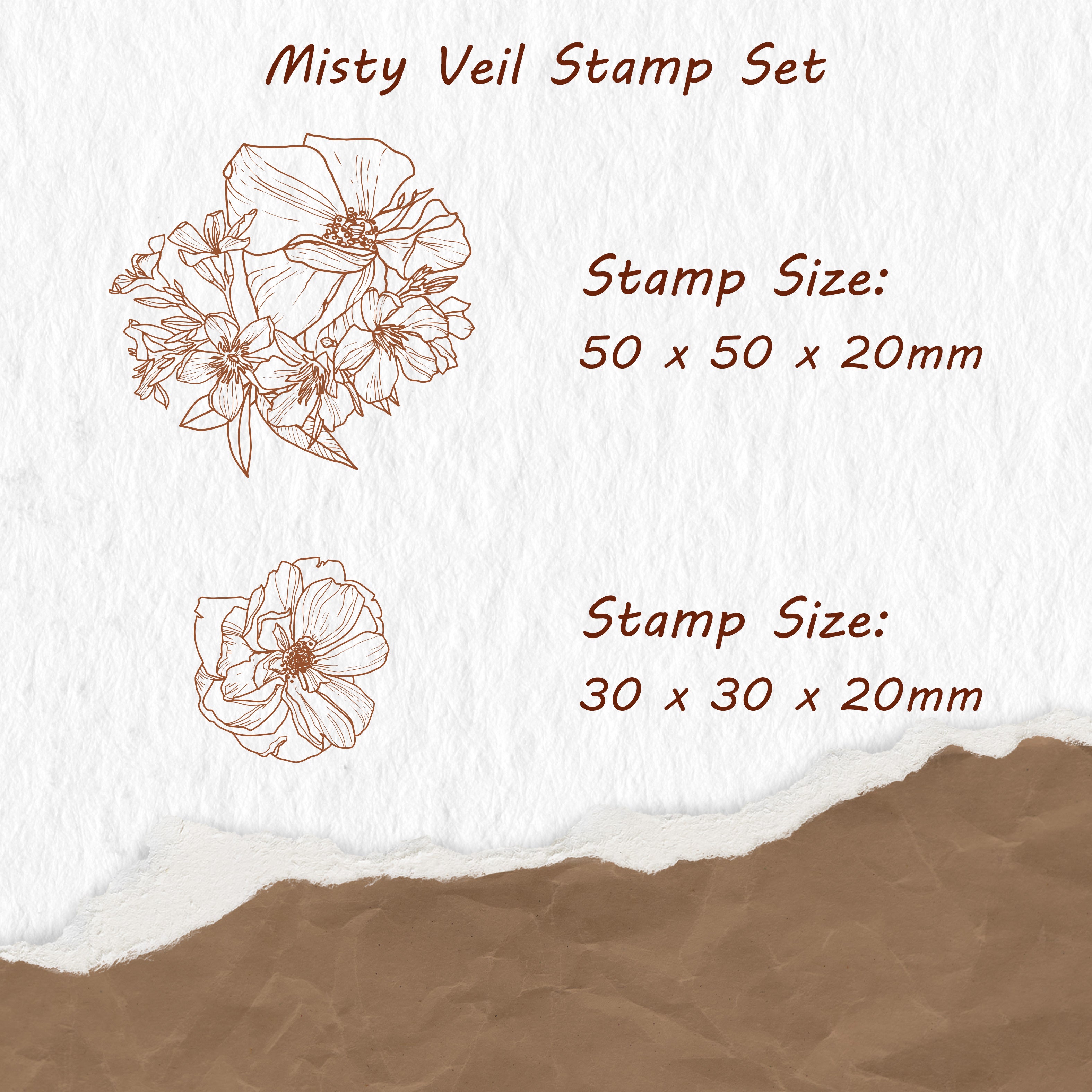 Misty Veil Stamp Set | The Washi Tape Shop. Beautiful Washi and Decorative Tape For Bullet Journals, Gift Wrapping, Planner Decoration and DIY Projects