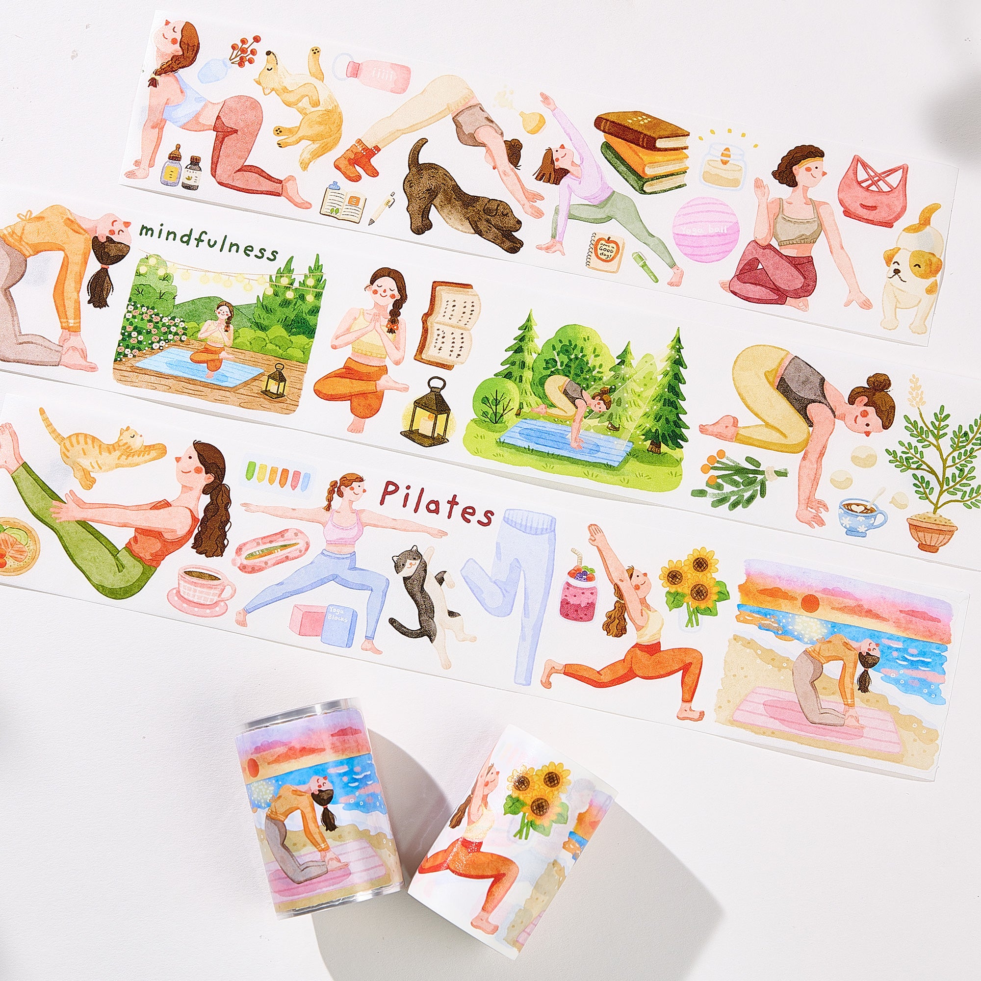 Pre-cut Yoga Sonnet Wide Washi/PET Tape | The Washi Tape Shop. Beautiful Washi and Decorative Tape For Bullet Journals, Gift Wrapping, Planner Decoration and DIY Projects