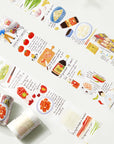 Pre-cut Dinner Time Wide Washi/PET Tape