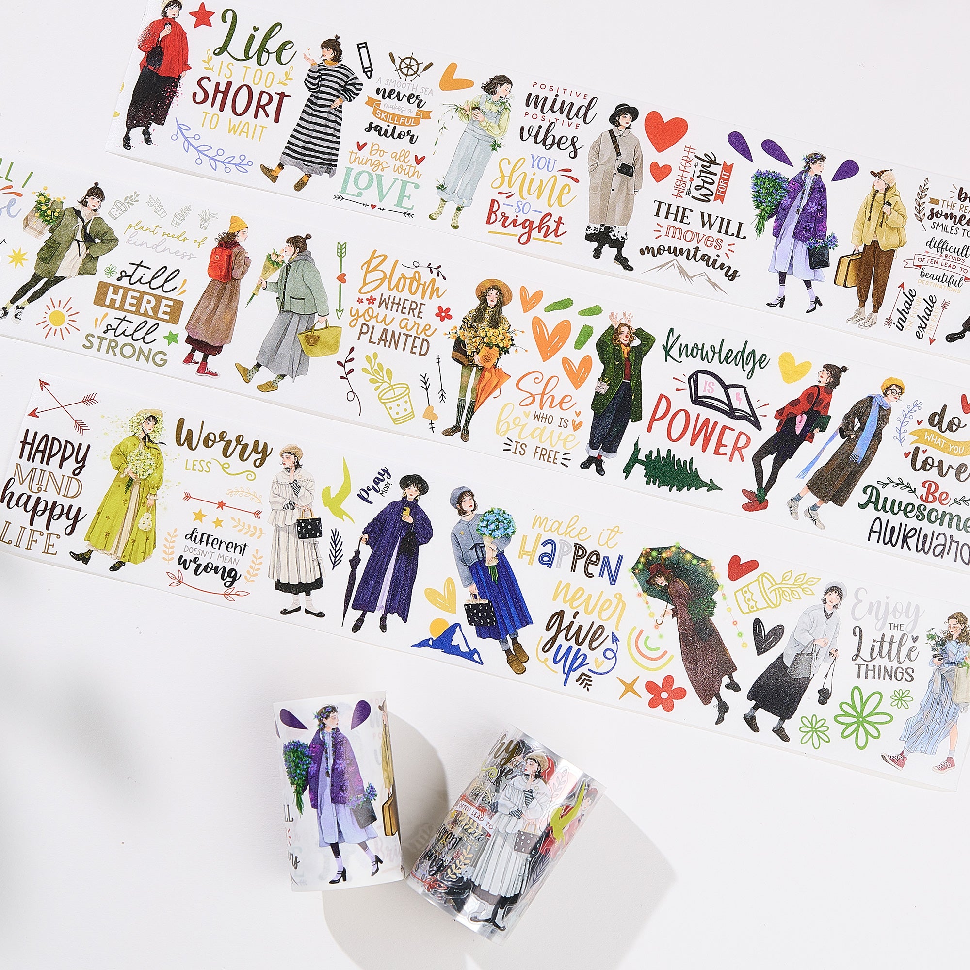 Pre-cut Silent Silhouette Wide Washi/PET Tape | The Washi Tape Shop. Beautiful Washi and Decorative Tape For Bullet Journals, Gift Wrapping, Planner Decoration and DIY Projects