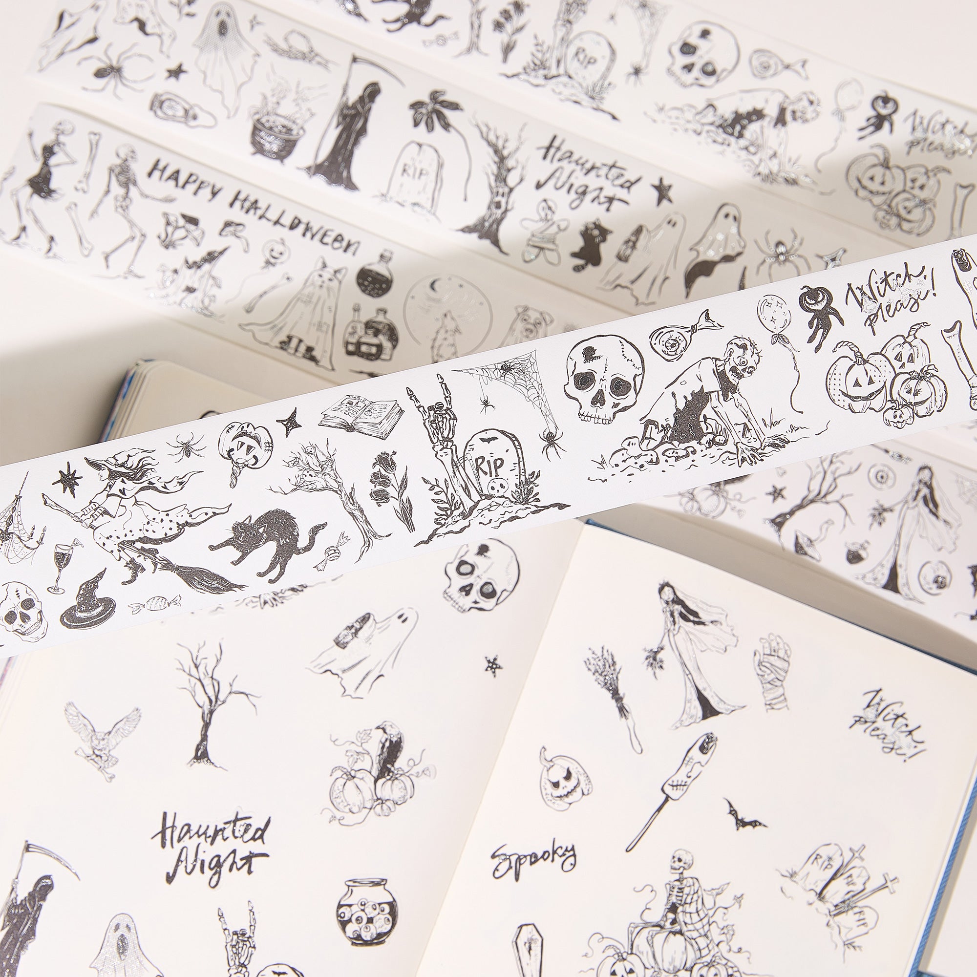 Graveyard Scribbles Washi Tape Sticker Set (GILDED)