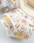 Pre-cut Golden Harvest Wide Washi/PET Tape (Seashell Gilded)