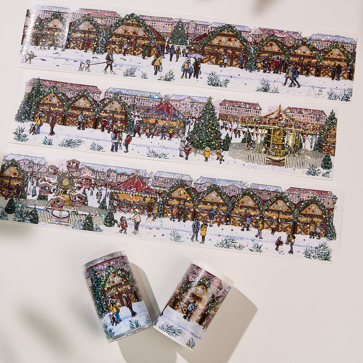 Pre-cut Yuletide Glow Wide Washi/PET Tape (Seashell Gilded)