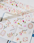 Pre-cut Magnolia Bloom Wide Washi/PET Tape
