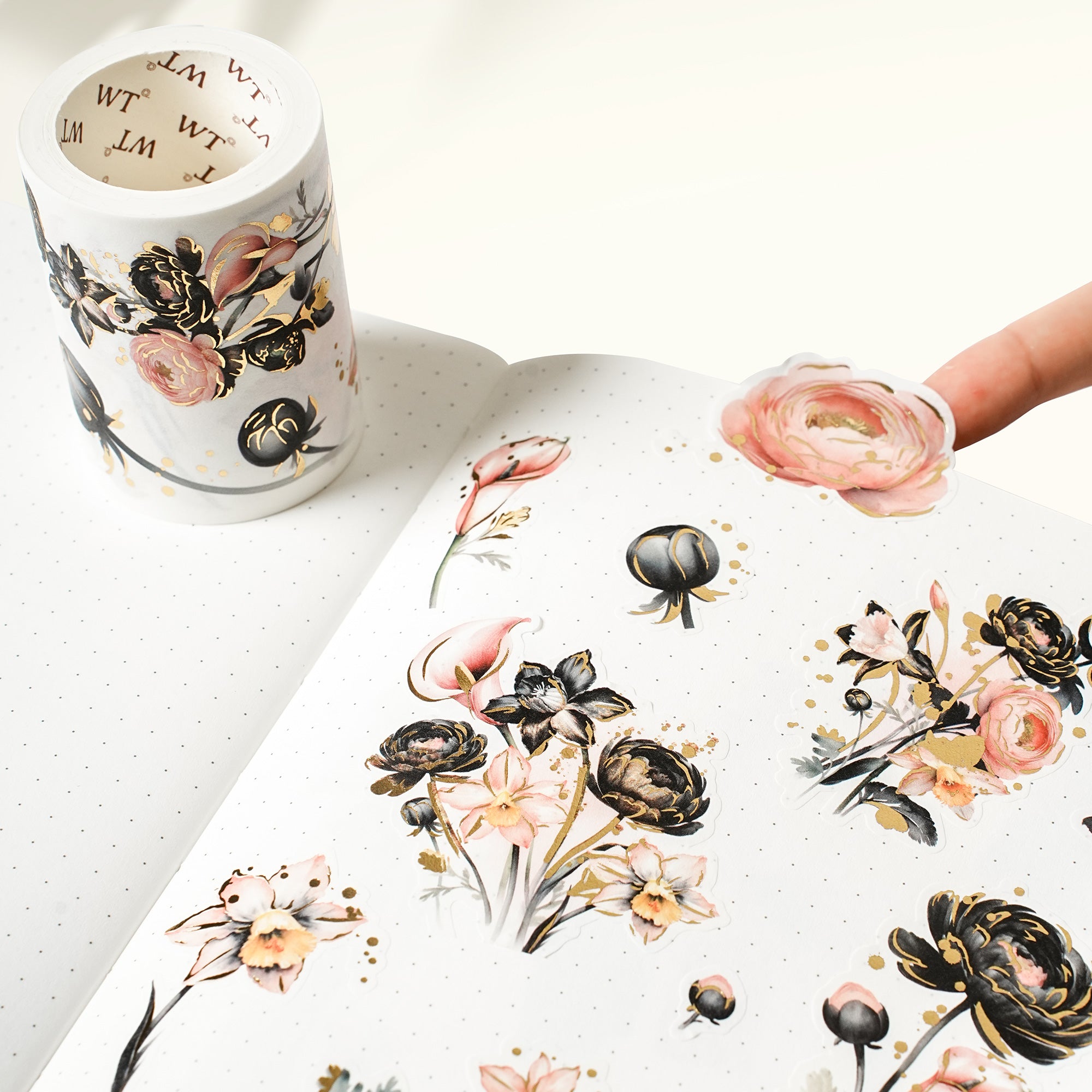 Auric Rose Washi Tape Sticker Set (GILDED) | The Washi Tape Shop. Beautiful Washi and Decorative Tape For Bullet Journals, Gift Wrapping, Planner Decoration and DIY Projects