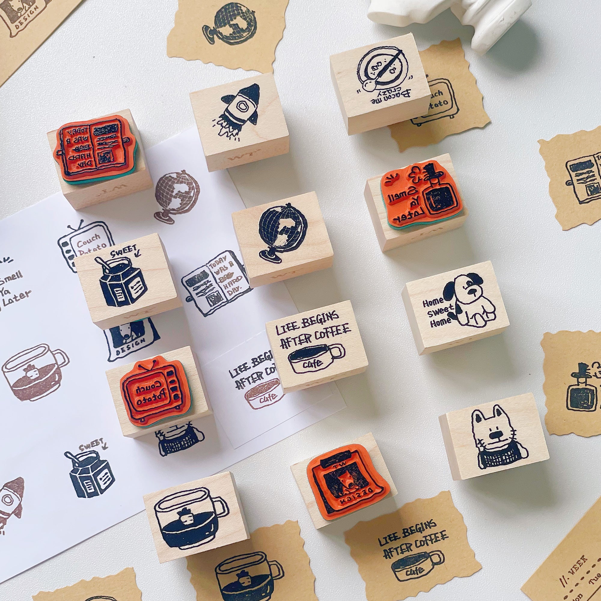 Couch Potato Stamp Set | The Washi Tape Shop. Beautiful Washi and Decorative Tape For Bullet Journals, Gift Wrapping, Planner Decoration and DIY Projects