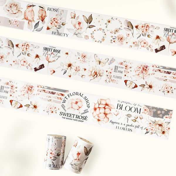 Pre-cut Sweet Rosé Wide Washi/PET Tape | The Washi Tape Shop