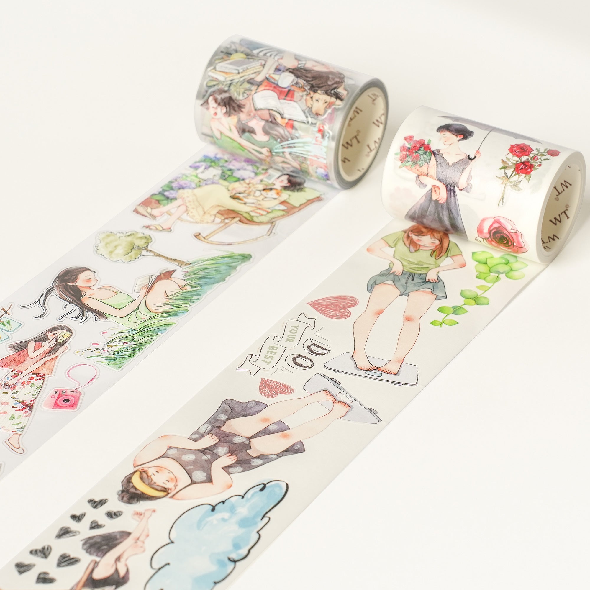 Pre-cut Leisurely Days Wide Washi/PET Tape | The Washi Tape Shop