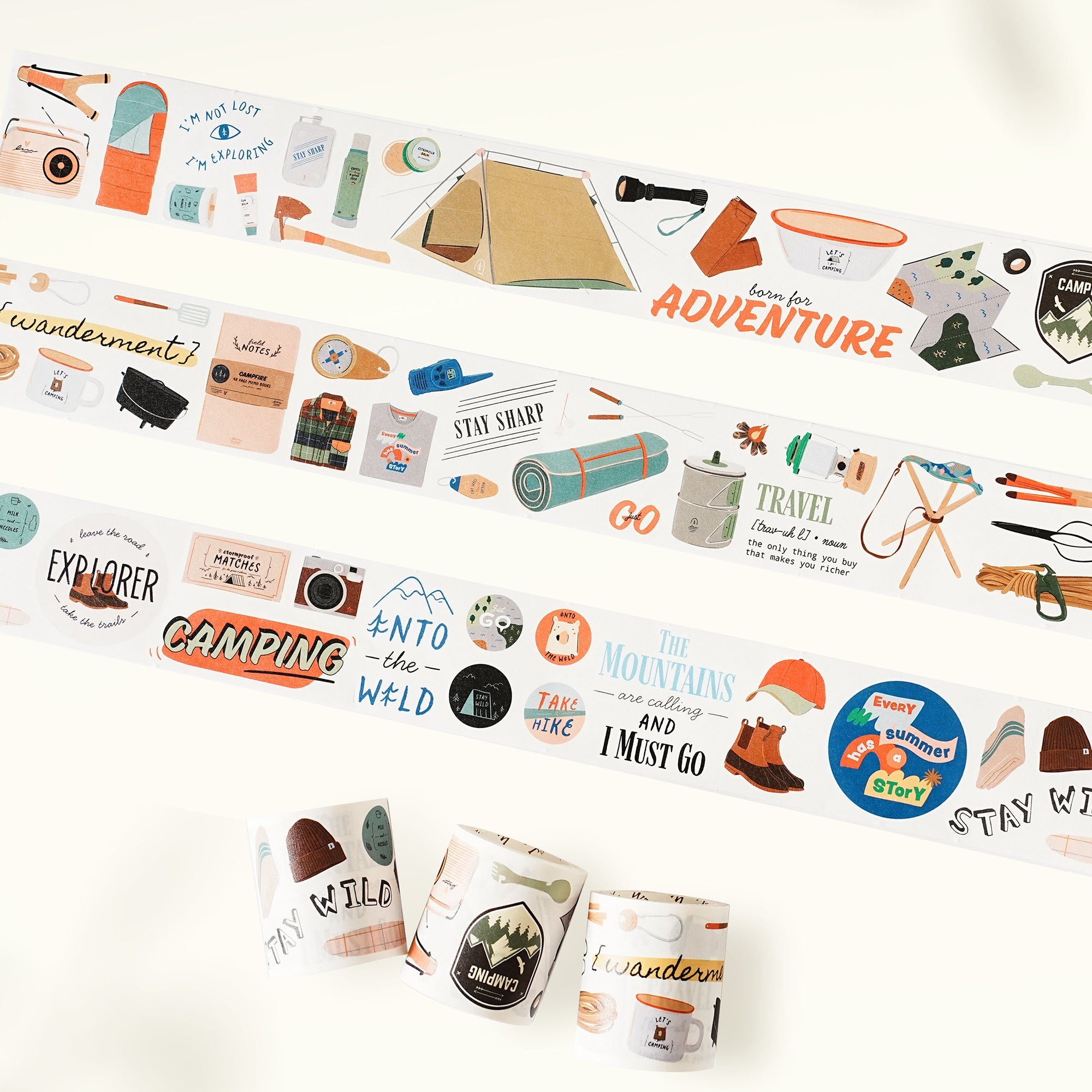 The Adventurer Washi Tape Sticker Set | The Washi Tape Shop. Beautiful Washi and Decorative Tape For Bullet Journals, Gift Wrapping, Planner Decoration and DIY Projects