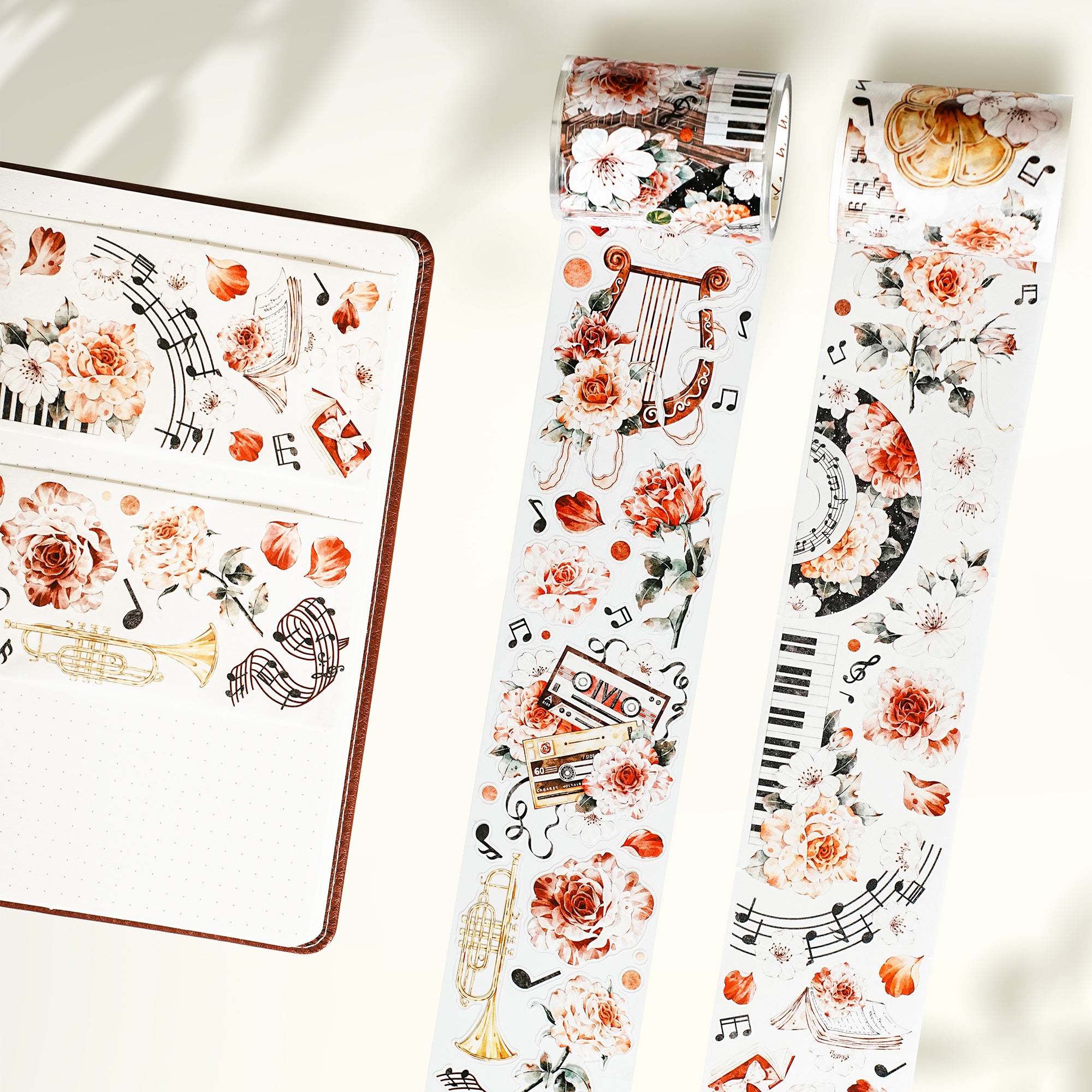 Pre-cut Rose Sonata Wide Washi/PET Tape | The Washi Tape Shop