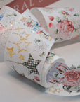 Pre-cut Holly Bloom Wide Washi/PET Tape (Seashell Gilded)