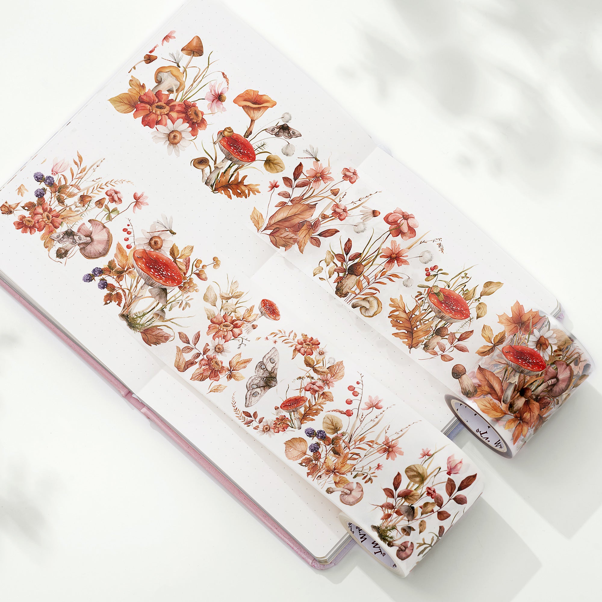 Mushroom Meadow Wide Washi / PET Tape | The Washi Tape Shop. Beautiful Washi and Decorative Tape For Bullet Journals, Gift Wrapping, Planner Decoration and DIY Projects