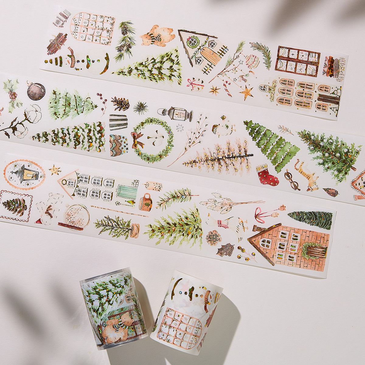 Pre-cut Holiday Hamlet Wide Washi/PET Tape (Seashell Gilded)