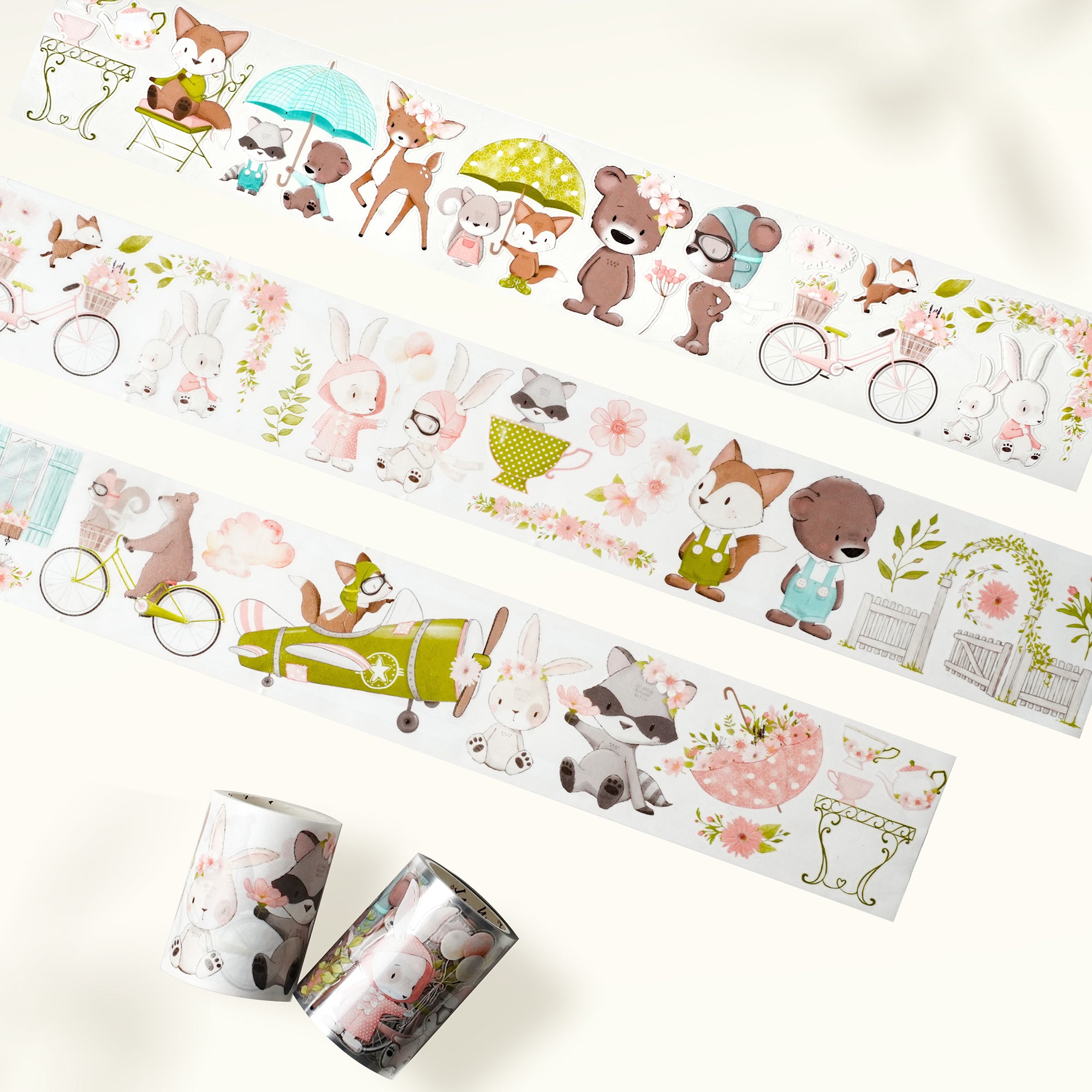 Pre-cut Woodland Pals Wide Washi/PET Tape