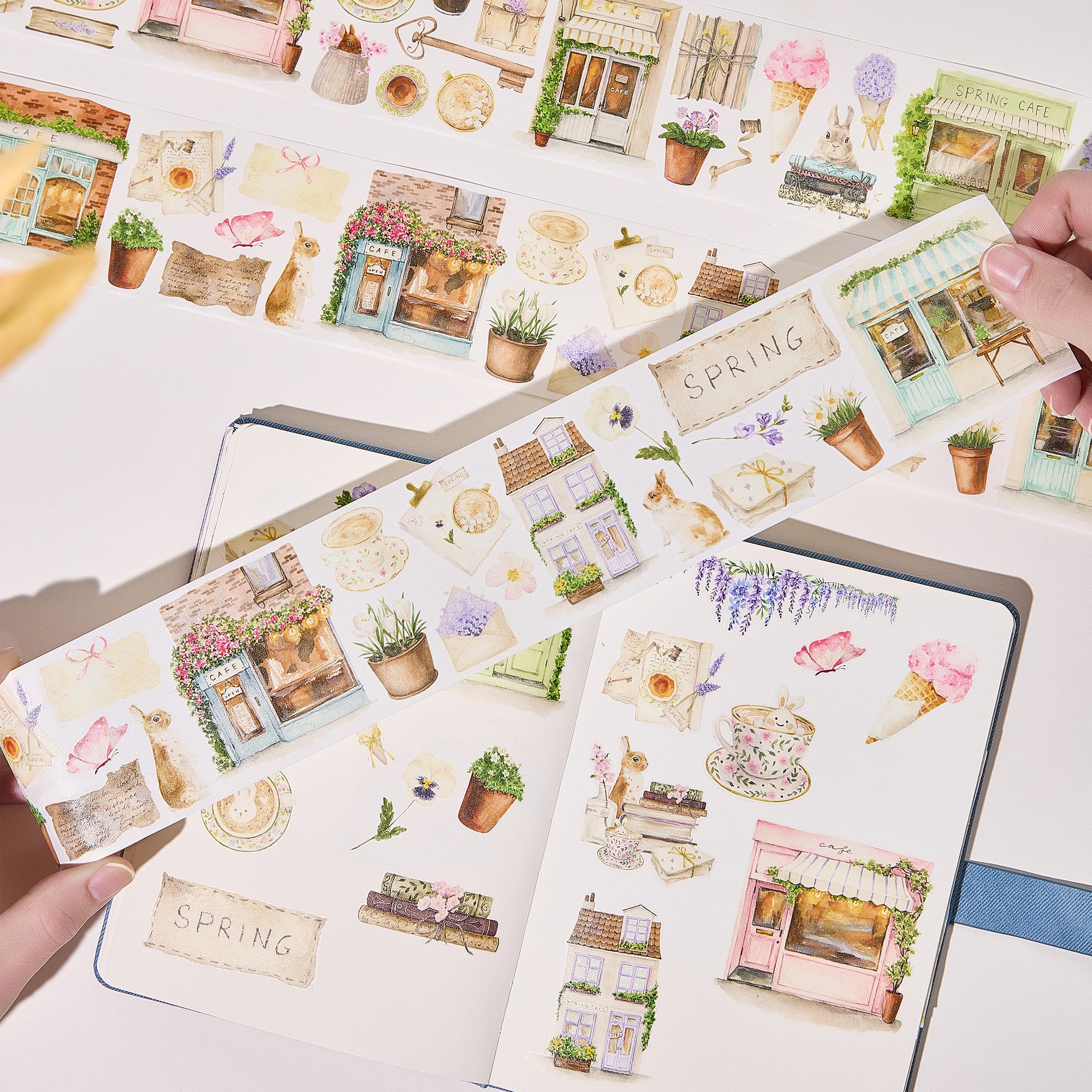 Pre-cut Spring Café Wide Washi/PET Tape | The Washi Tape Shop