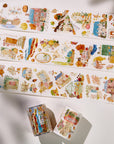Pre-cut Autumn Village Wide Washi/PET Tape (Seashell Gilded)