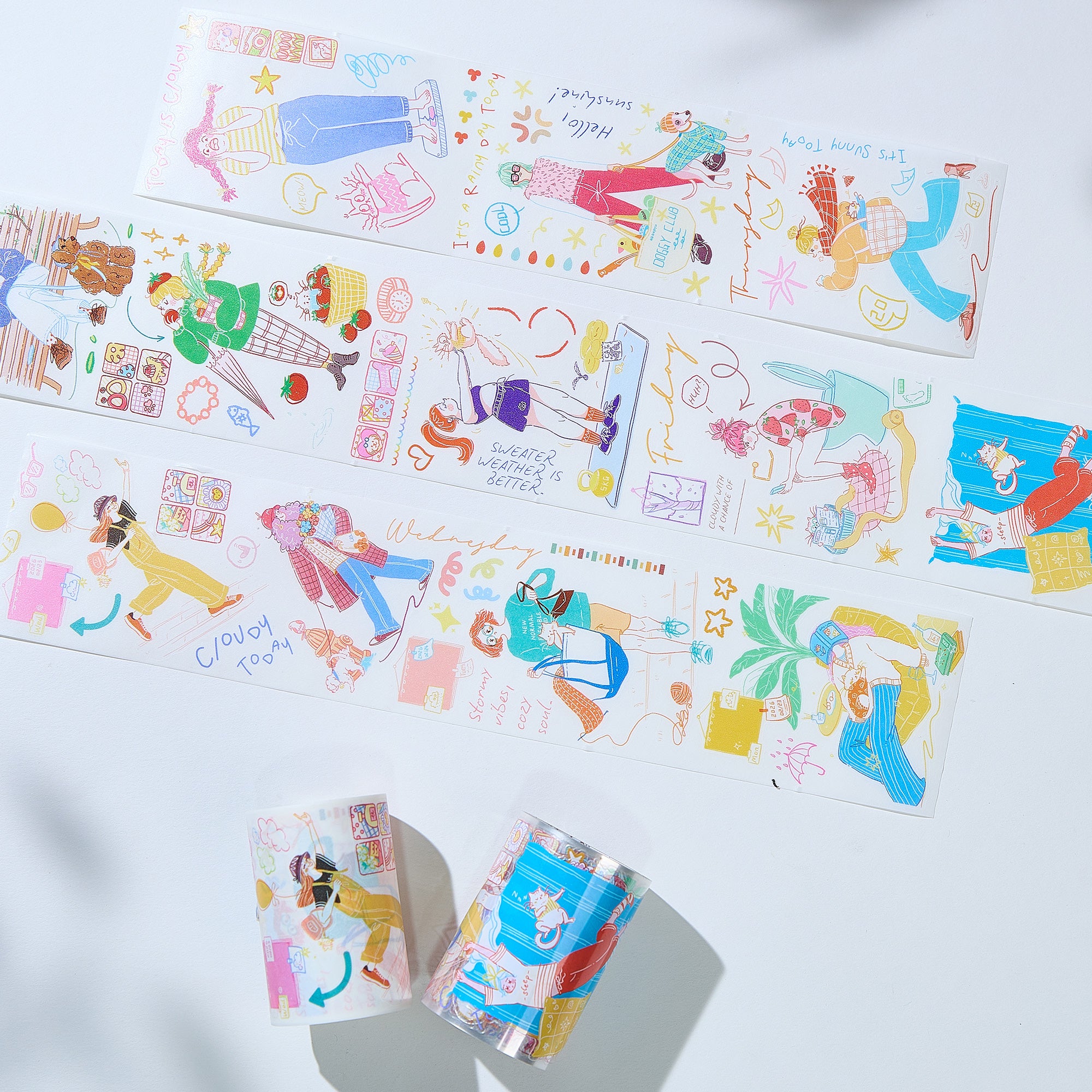 Pre-cut Dopamine Days Wide Washi/PET Tape