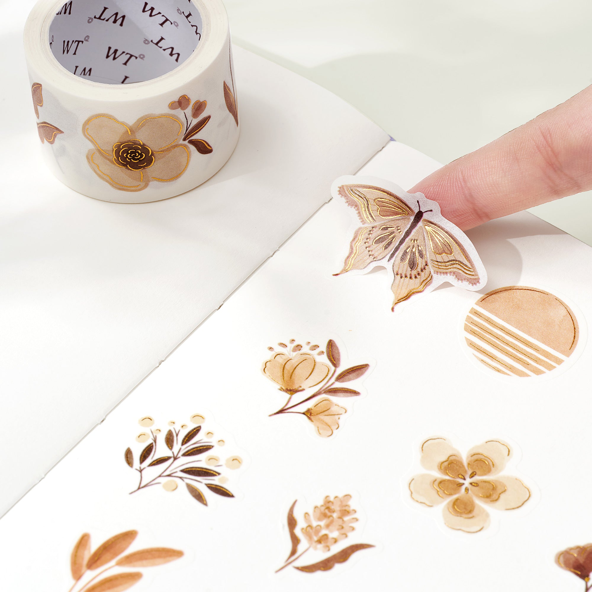 Misty Flower Washi Tape Sticker Set (GILDED) | The Washi Tape Shop. Beautiful Washi and Decorative Tape For Bullet Journals, Gift Wrapping, Planner Decoration and DIY Projects