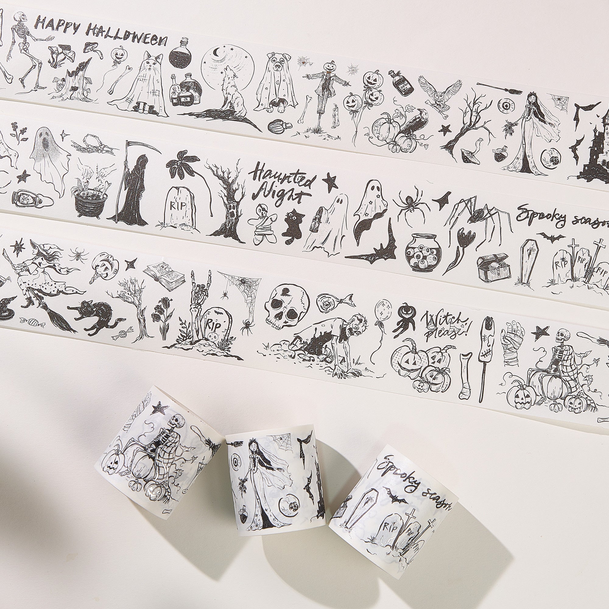 Graveyard Scribbles Washi Tape Sticker Set (GILDED)