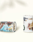 Pre-cut Snowy Strolls Wide Washi/PET Tape