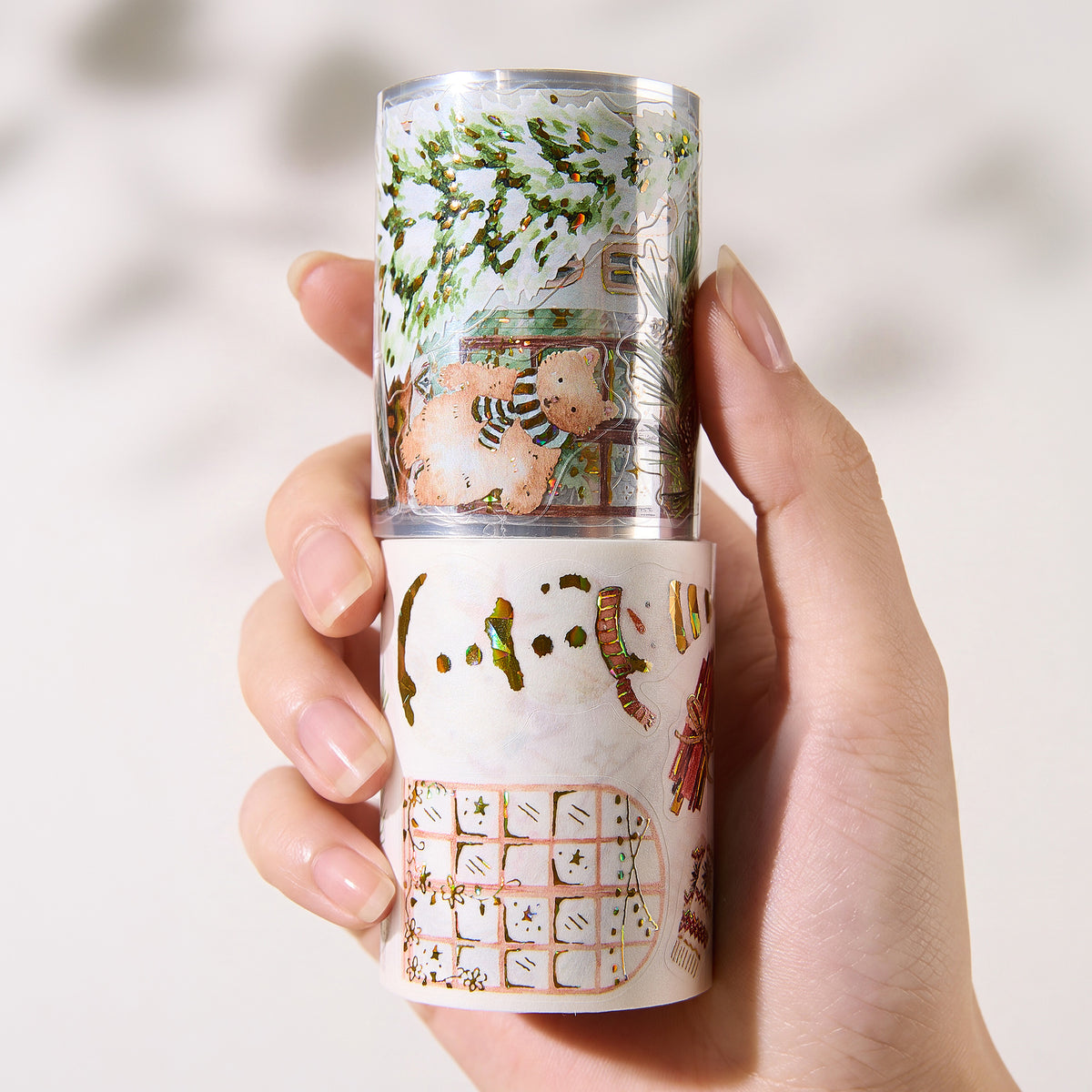Pre-cut Holiday Hamlet Wide Washi/PET Tape (Seashell Gilded)