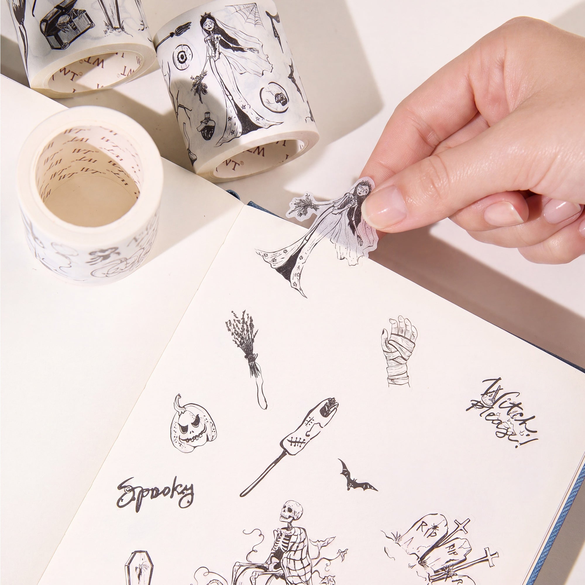 Graveyard Scribbles Washi Tape Sticker Set (GILDED)