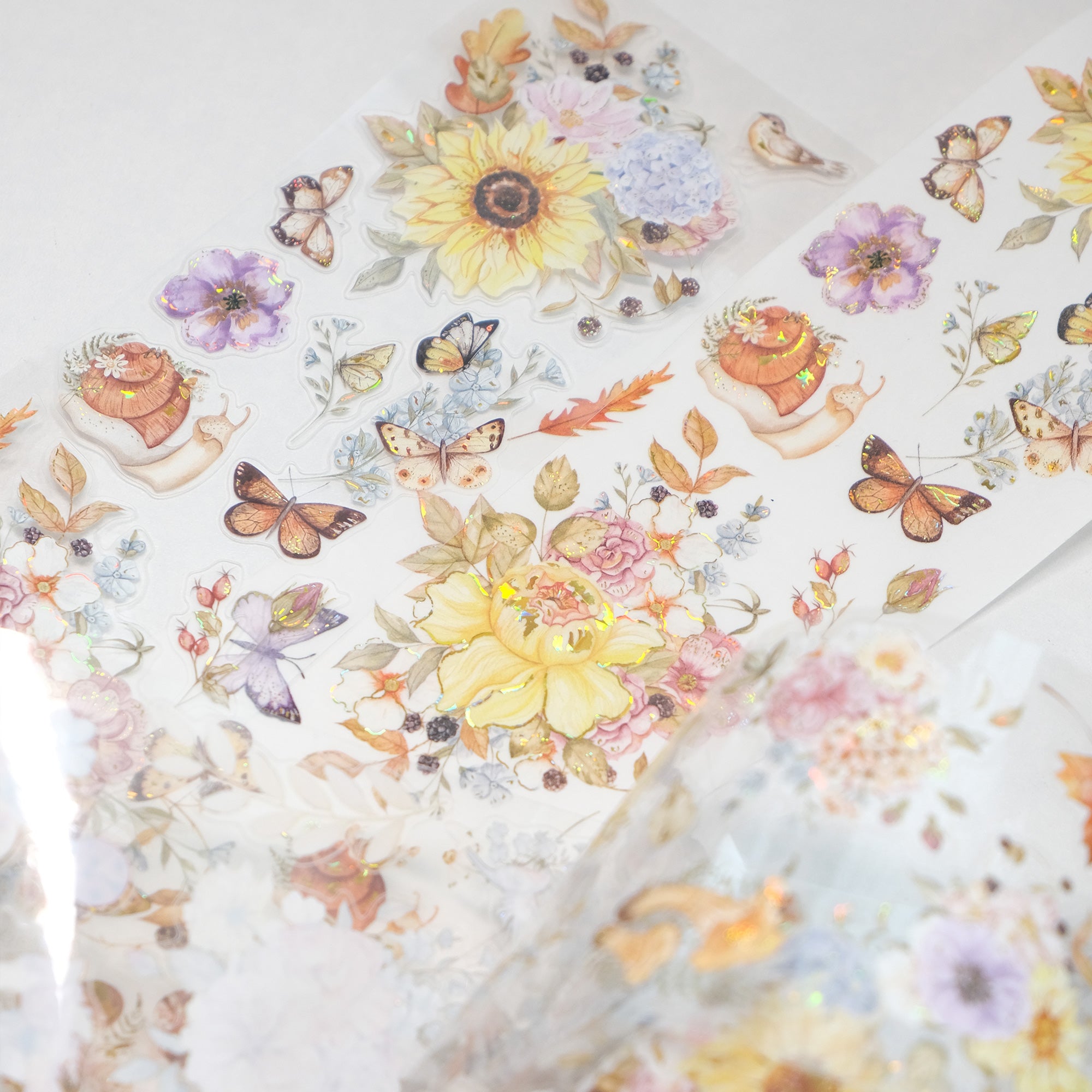 Pre-cut Golden Harvest Wide Washi/PET Tape (Seashell Gilded)
