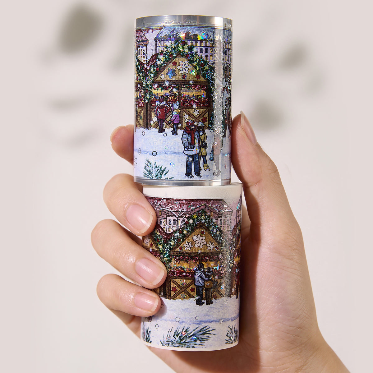 Pre-cut Yuletide Glow Wide Washi/PET Tape (Seashell Gilded)