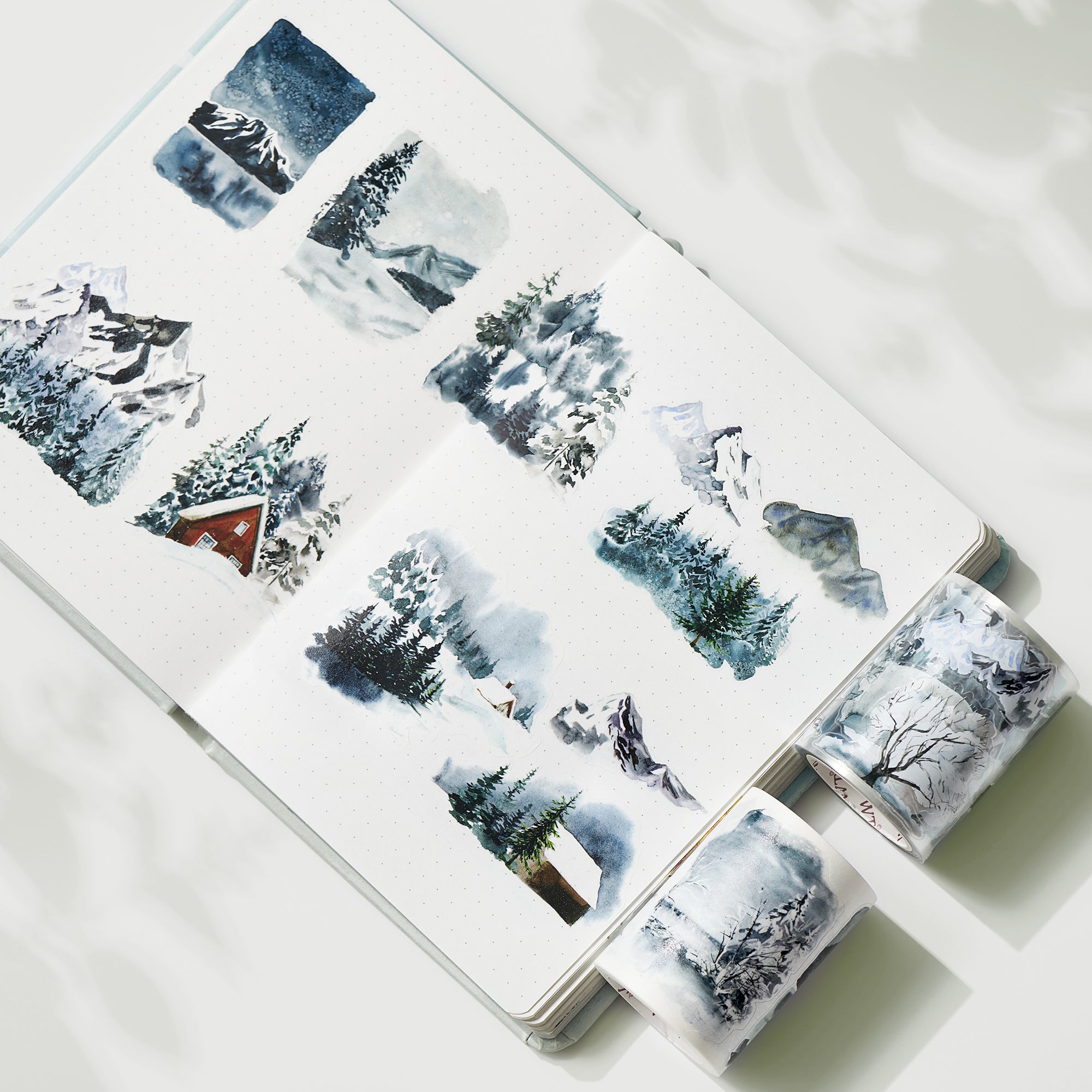 Pre-cut Winter Whispers Wide Washi/PET Tape