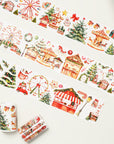 Pre-cut Christmas Market Wide Washi/PET Tape