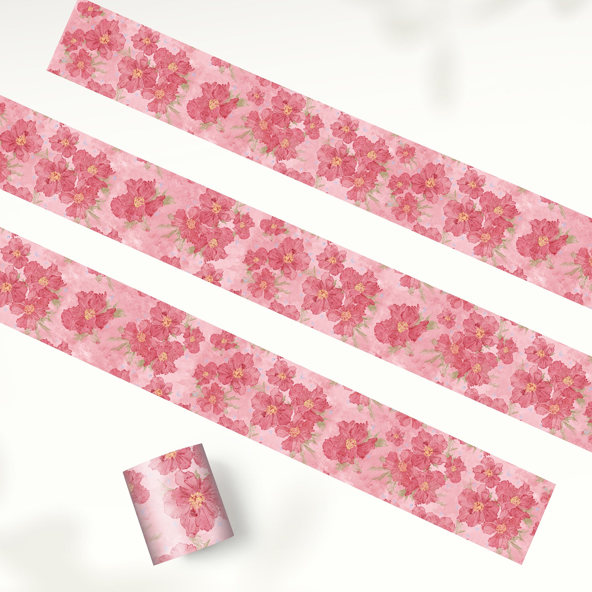 Scarlet Bloom Wide Washi Tape Set