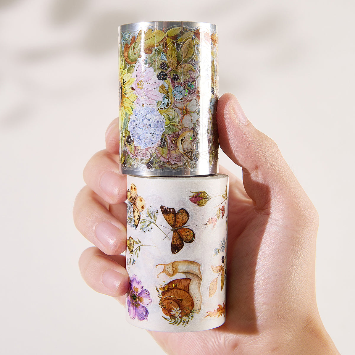 Pre-cut Golden Harvest Wide Washi/PET Tape (Seashell Gilded)
