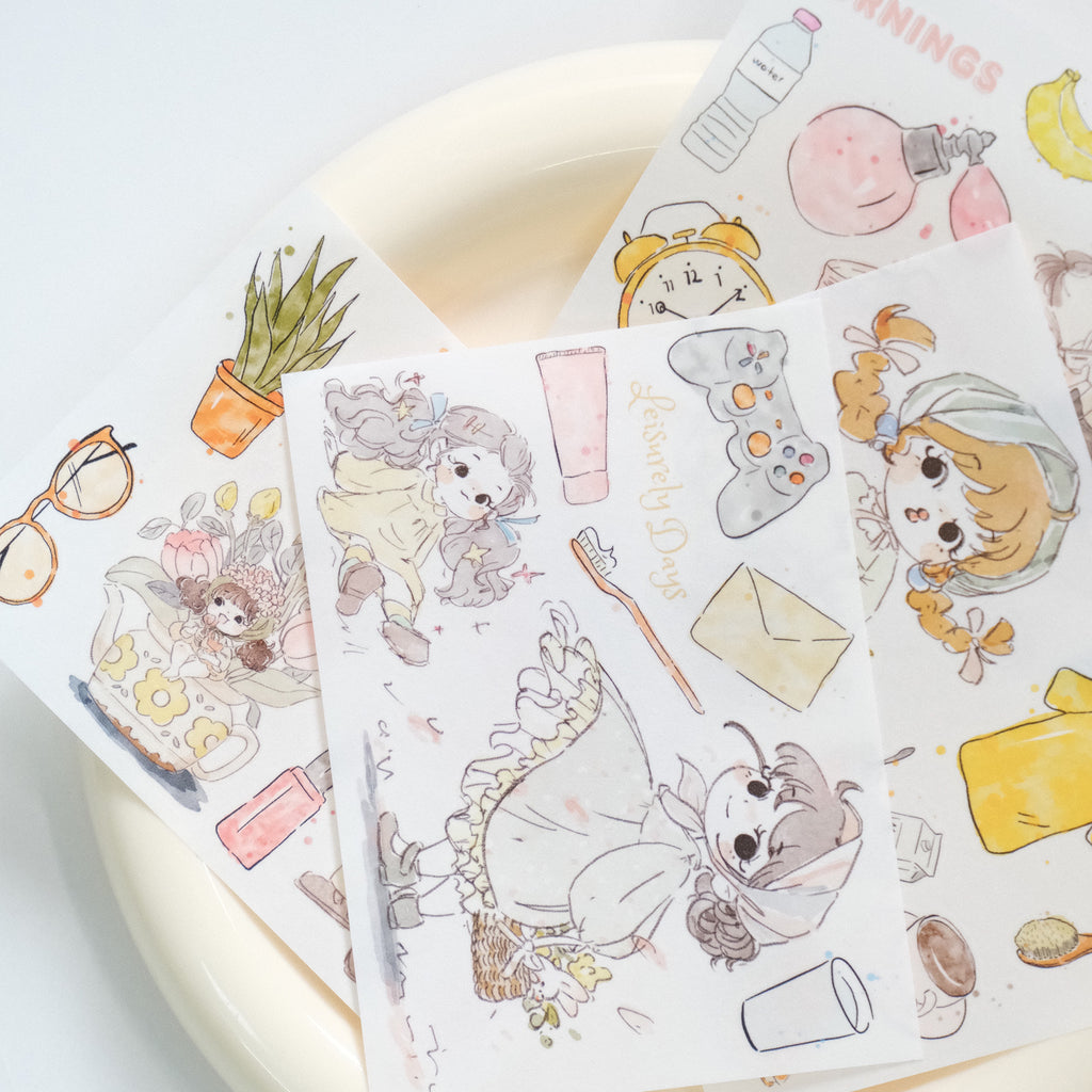Cozy Mornings Washi Paper Sticker Set｜The Washi Tape Shop