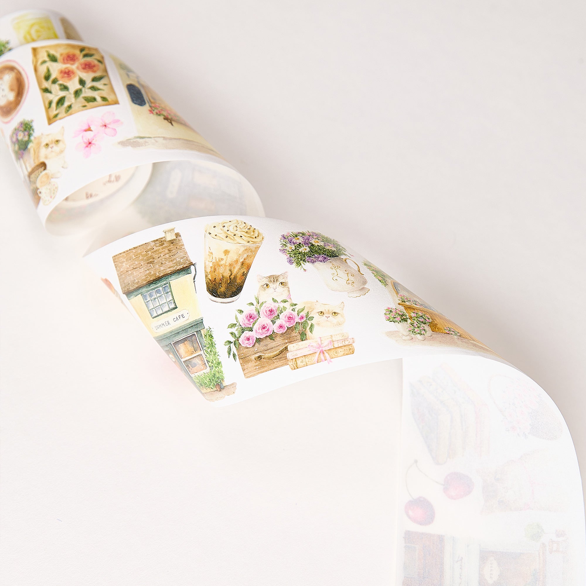 Pre-cut Summer Café Wide Washi/PET Tape | The Washi Tape Shop
