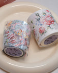 Pre-cut Holly Bloom Wide Washi/PET Tape (Seashell Gilded)