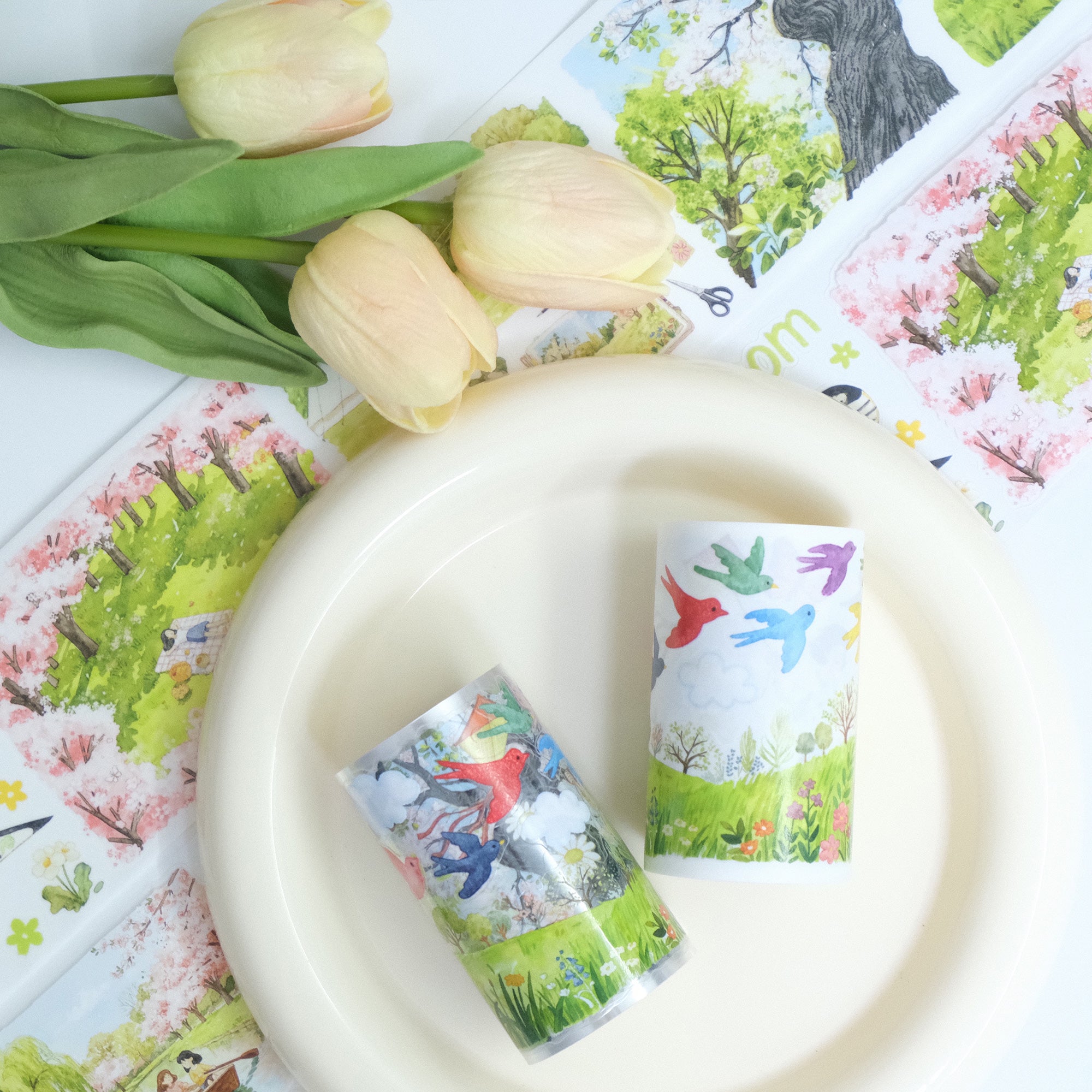 Pre-cut Sakura Voyage Wide Washi/PET Tape | The Washi Tape Shop. Beautiful Washi and Decorative Tape For Bullet Journals, Gift Wrapping, Planner Decoration and DIY Projects