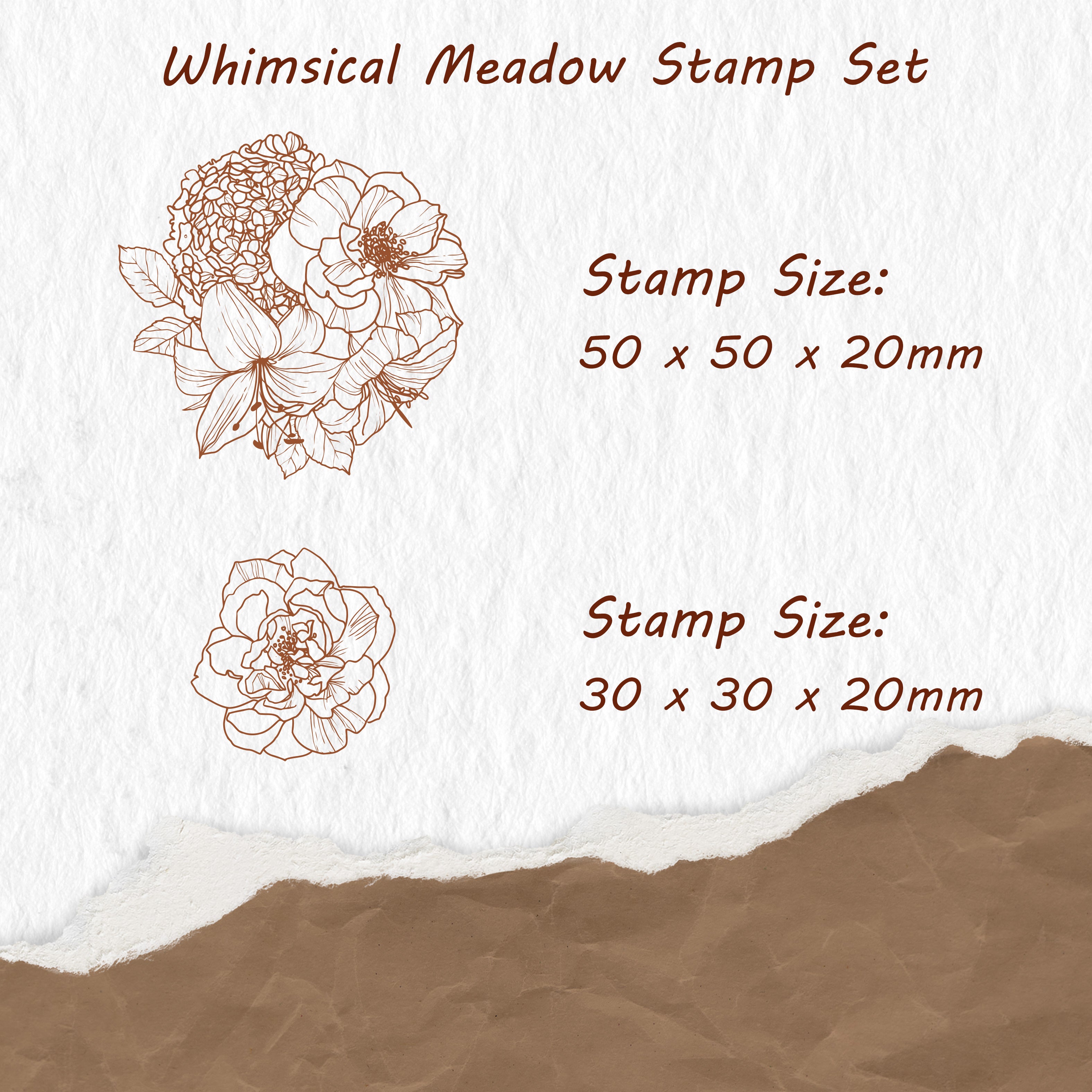 Whimsical Meadow Stamp Set | The Washi Tape Shop. Beautiful Washi and Decorative Tape For Bullet Journals, Gift Wrapping, Planner Decoration and DIY Projects