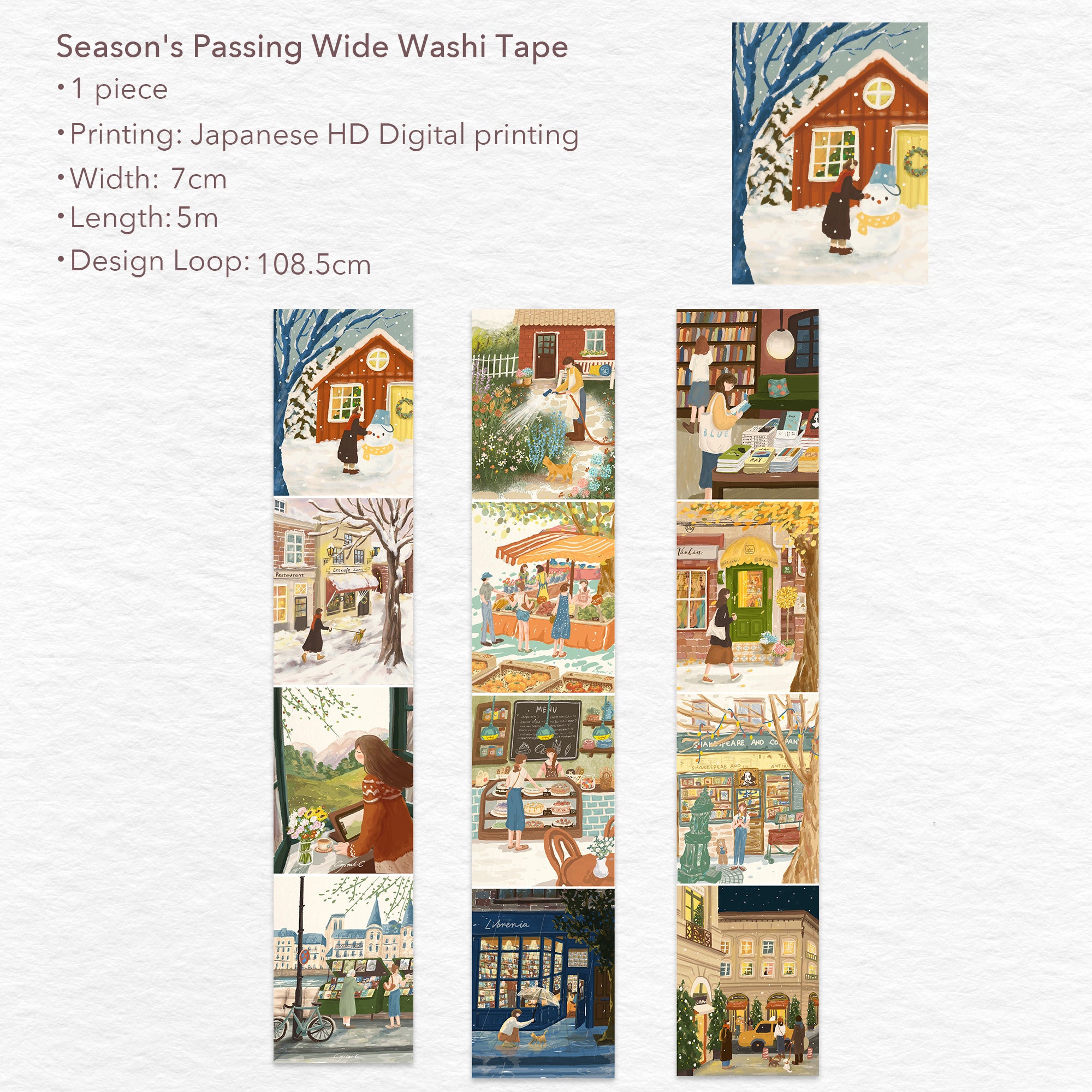 テープ・マスキングテープ WT Season's Passing Season's Passing Wide Washi/PET Tape | The Washi Tape Shop