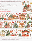 Pre-cut Christmas Market Wide Washi/PET Tape