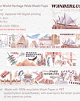 Pre-cut World Heritage Wide Washi/PET Tape