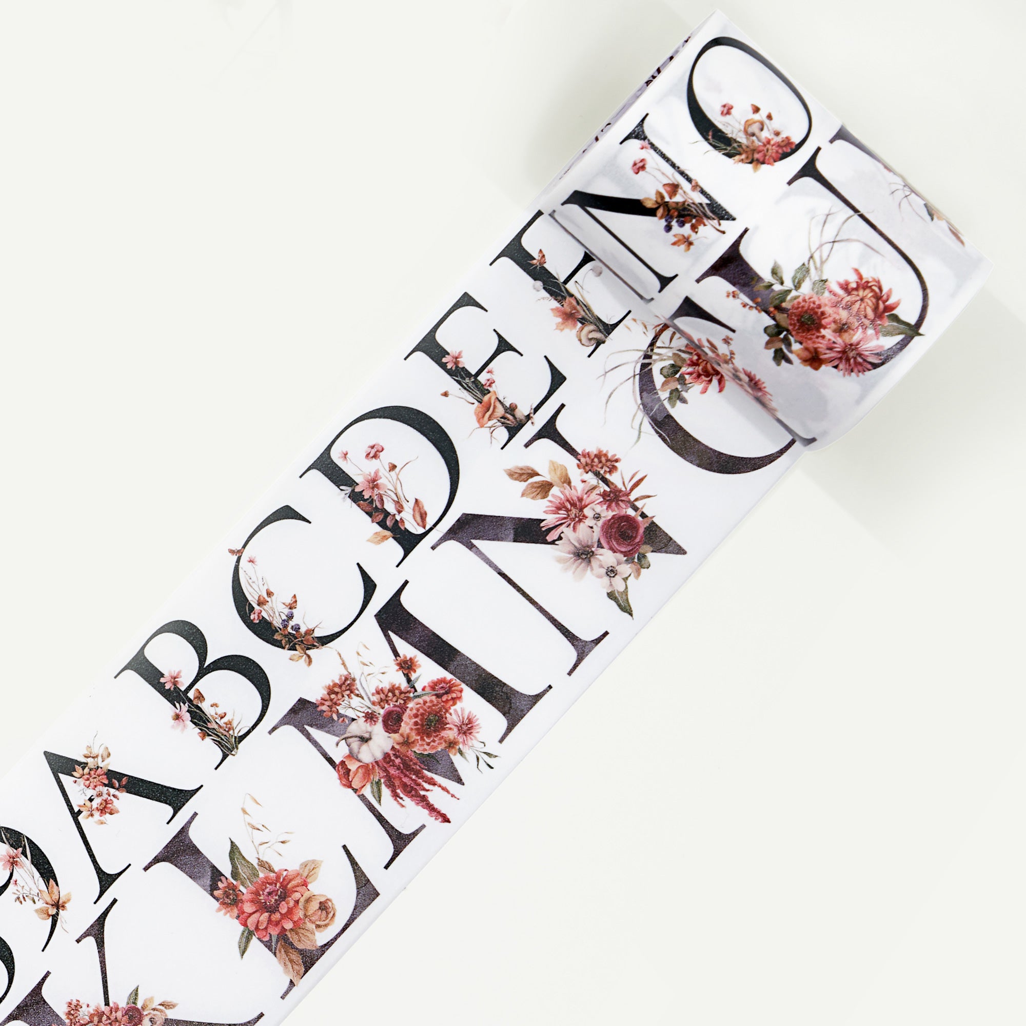 Autumn Alphabloom Wide Washi / PET Tape | The Washi Tape Shop. Beautiful Washi and Decorative Tape For Bullet Journals, Gift Wrapping, Planner Decoration and DIY Projects