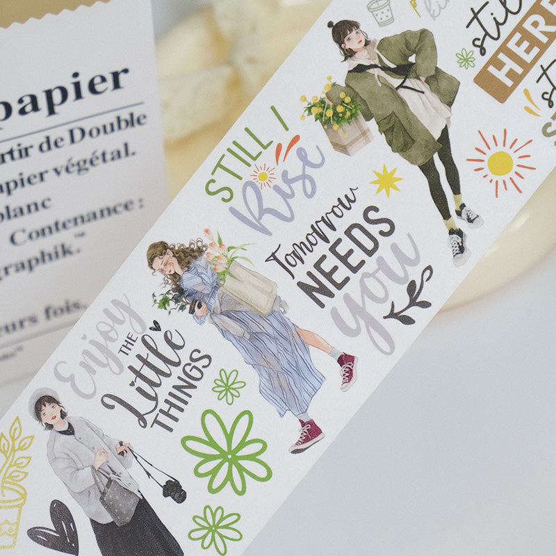 Pre-cut Silent Silhouette Wide Washi/PET Tape | The Washi Tape Shop. Beautiful Washi and Decorative Tape For Bullet Journals, Gift Wrapping, Planner Decoration and DIY Projects