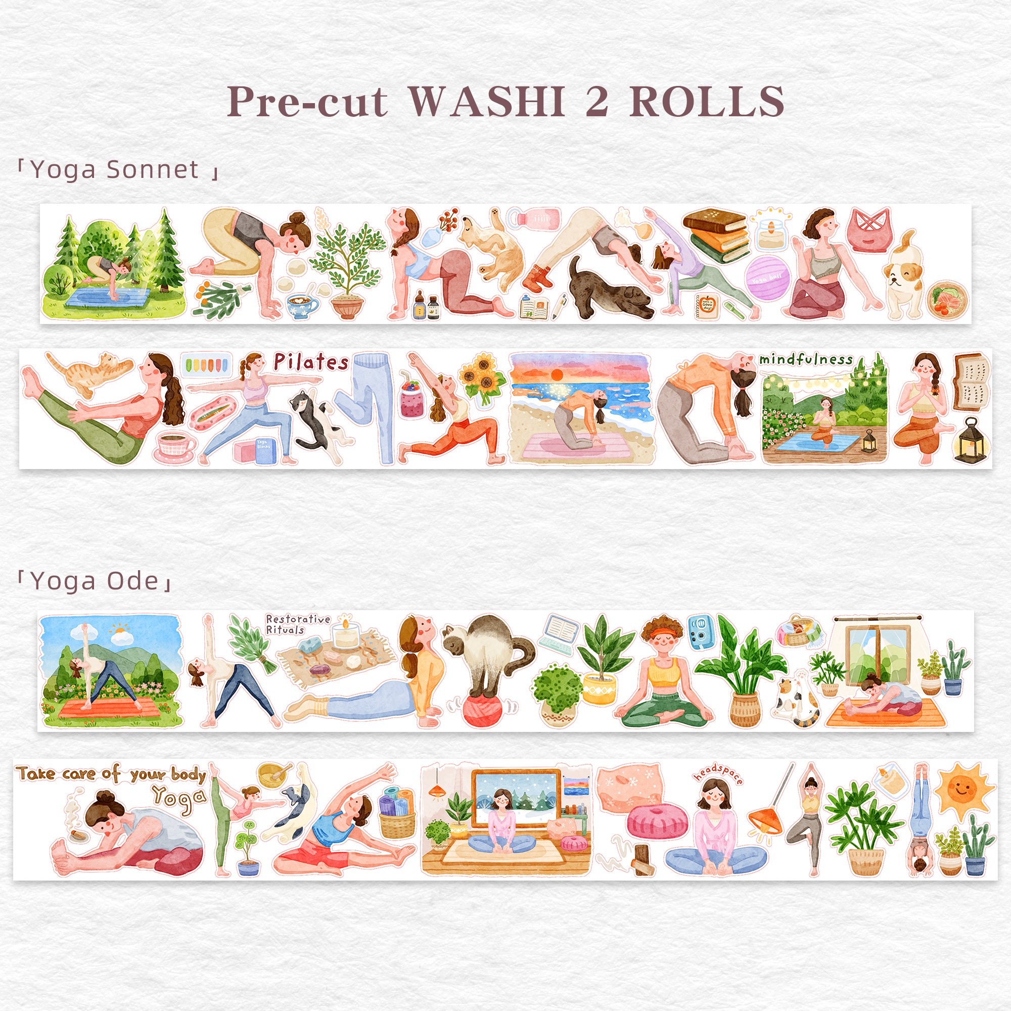 Pre-cut Yoga Sonnet Bundle | The Washi Tape Shop. Beautiful Washi and Decorative Tape For Bullet Journals, Gift Wrapping, Planner Decoration and DIY Projects